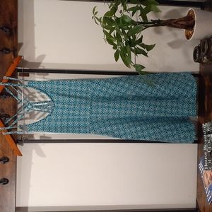 Light Blue Geometric Skater Dress